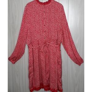 Draper James RSVP Long Sleeve Dress Lined Size XXL Belt Elastic Waist